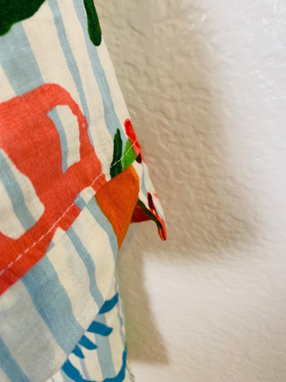 Calypso St. Barth Button Up Shirt XL Stripes Fruit Nautical Beach Print Linen - Picture 10 of 15